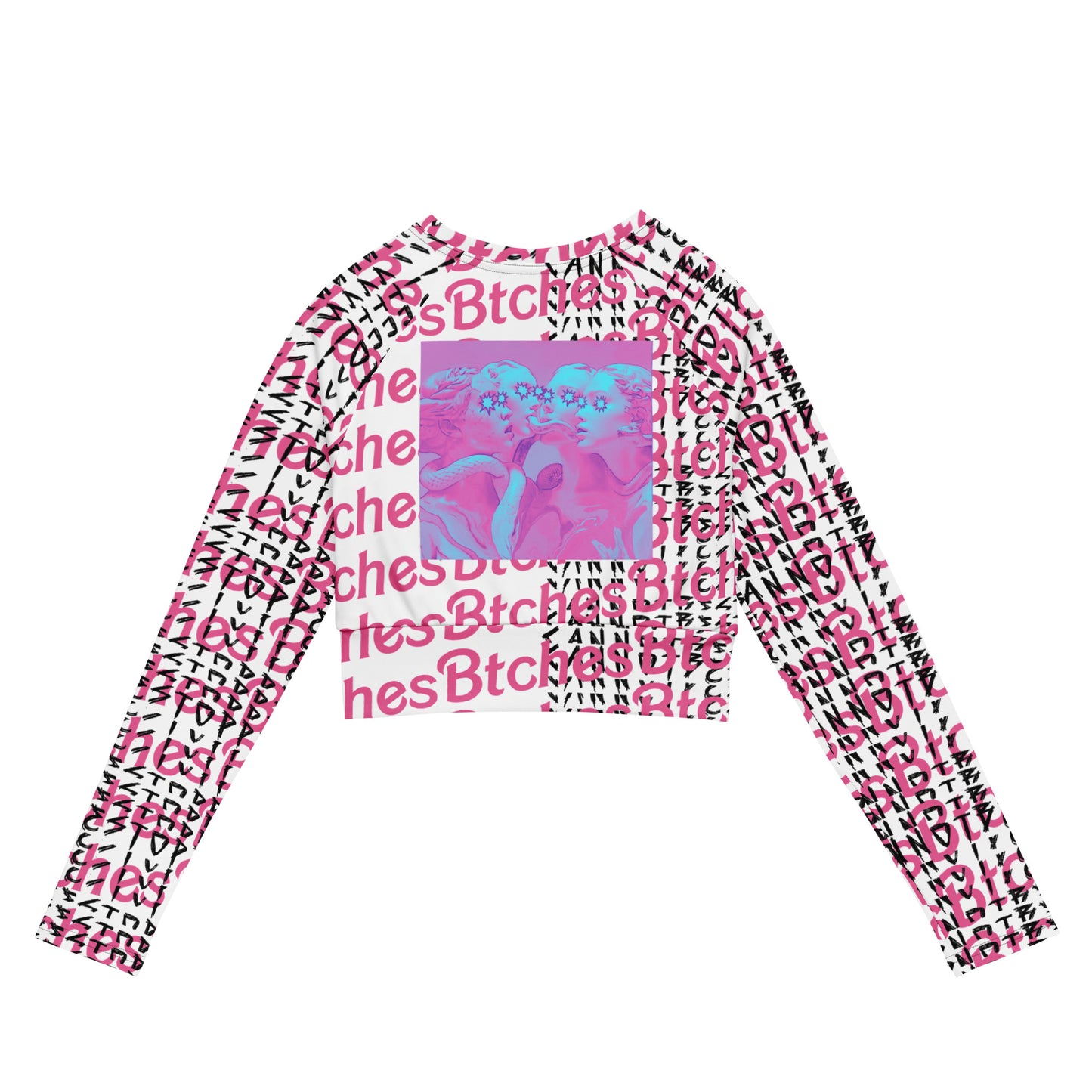 Recycled long-sleeve crop top